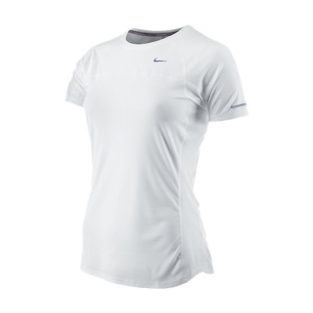 Nike White Short Sleeve Miler Running Training Tee XS